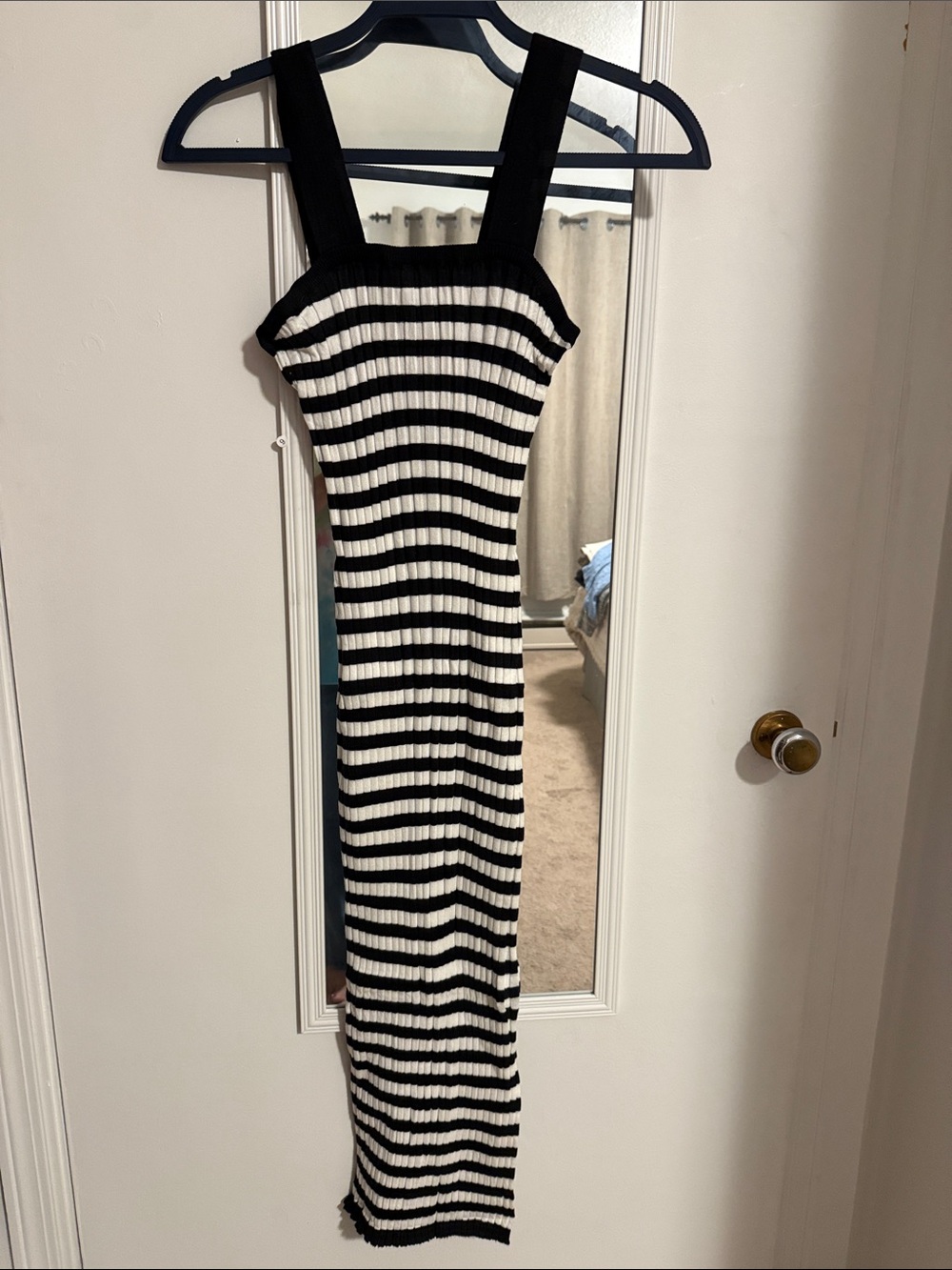 Black & White Striped Knit Tank Dress - Classic Summer Style
